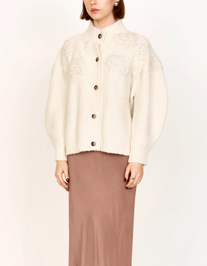 cusco waterlily cardigan in ivory