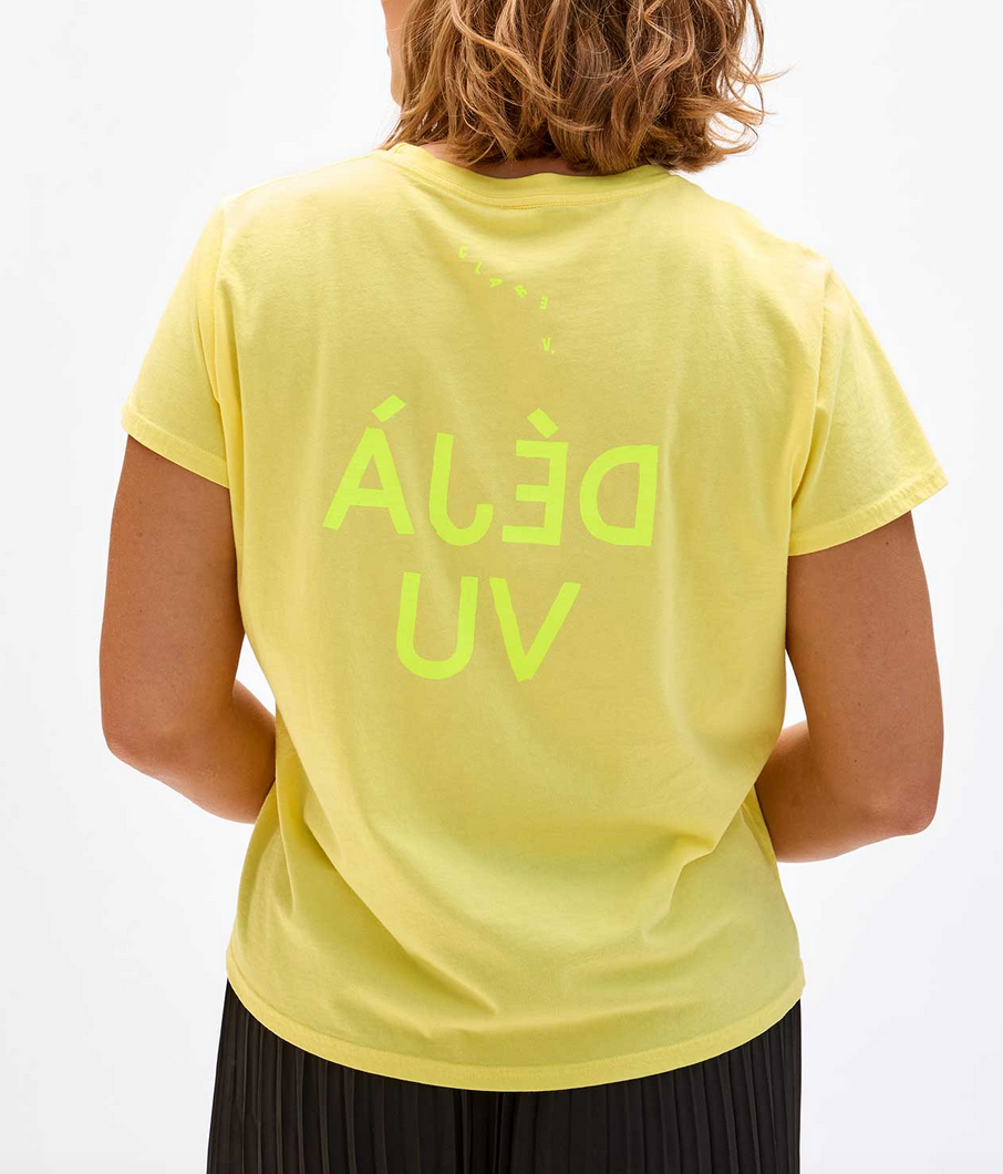 classic tee butter w/ neon yellow deja vu