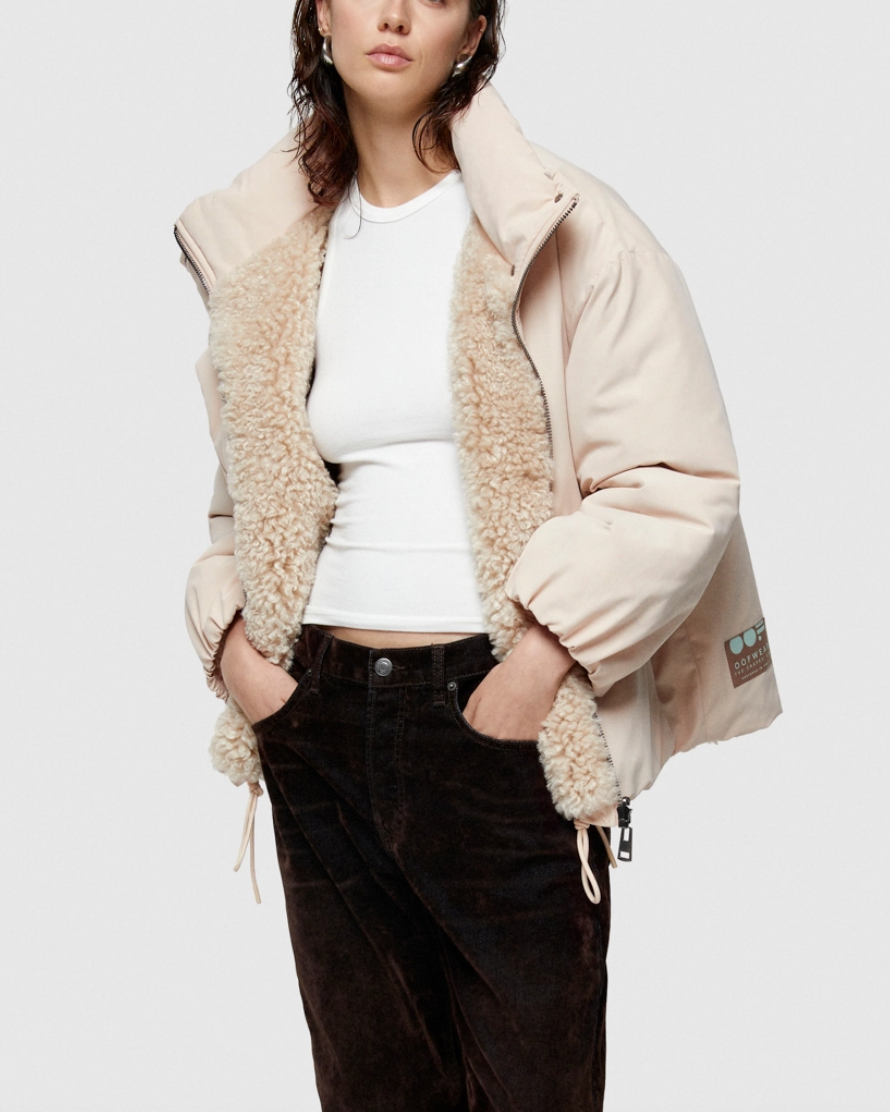 9256 reversible jacket in ecru/naturale