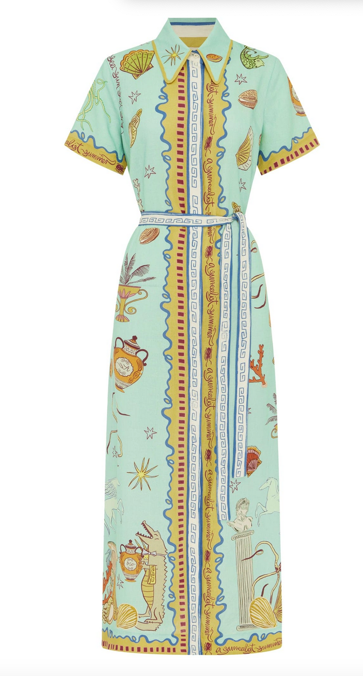 Surrealist summer shirtdress