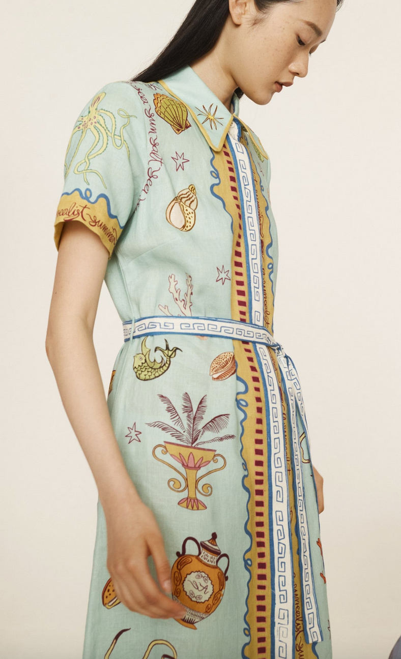 Surrealist summer shirtdress