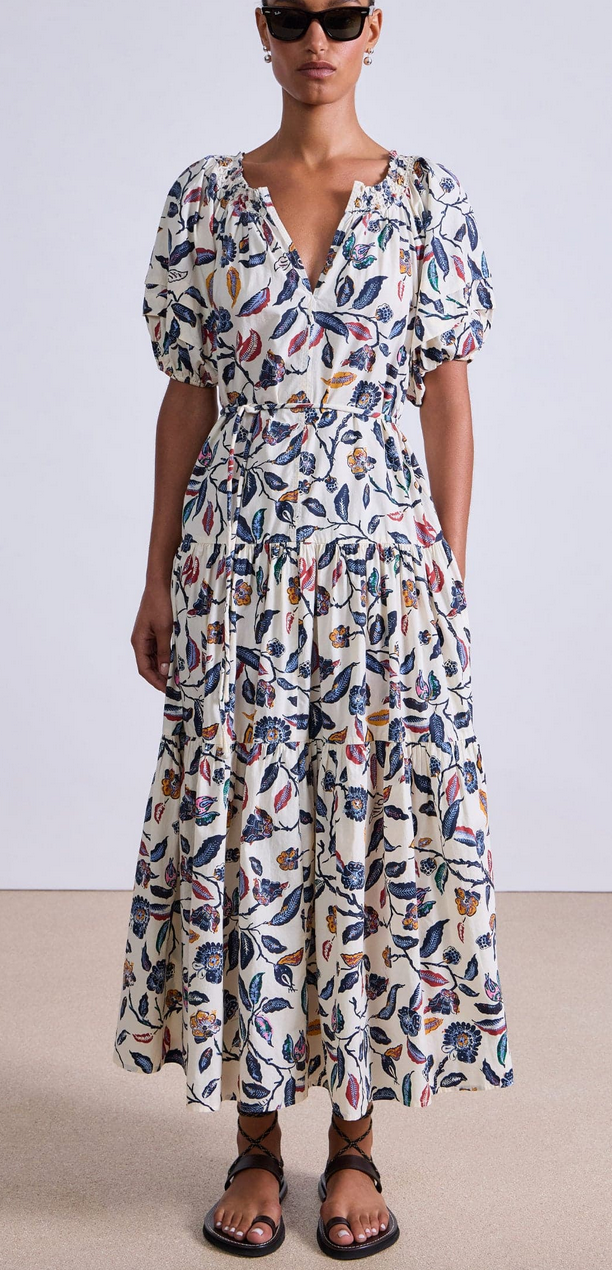 Uva romantic maxi garden floral cream