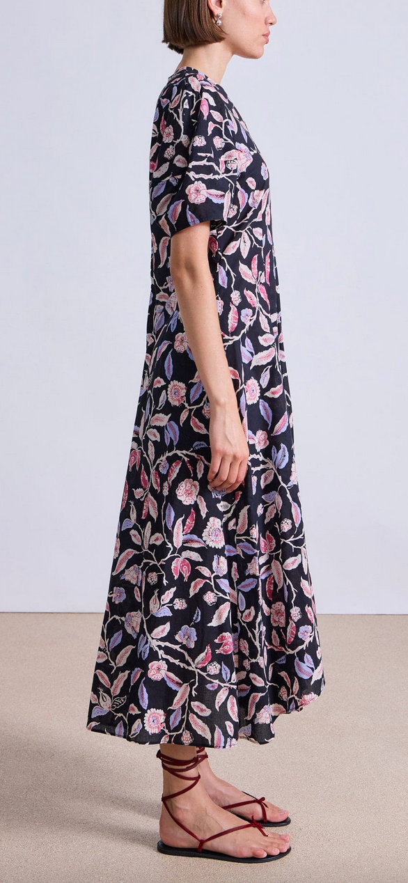 knee length dresses for ladies Abstract Animal Midnight Bettina Maxi