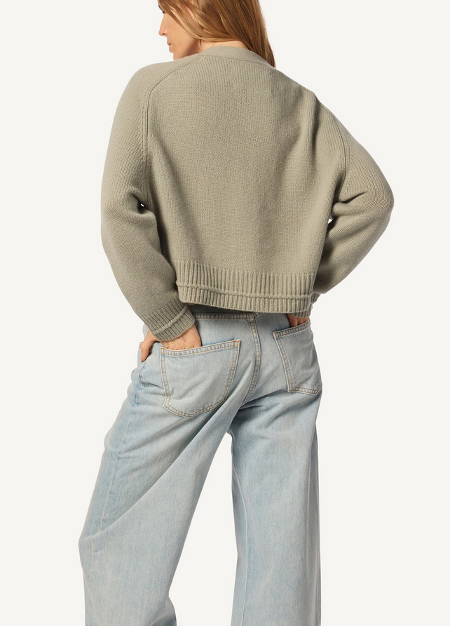 Rae relaxed raglan cashmere cardigan eucalyptus