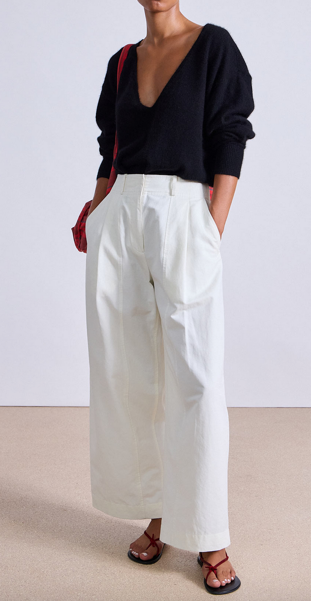 cropped cybil trouser cream