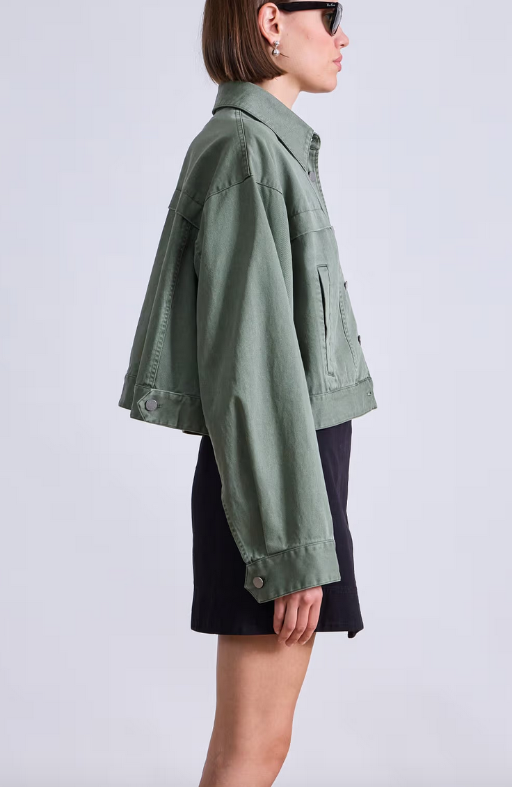 Cropped trapeze jacket thyme