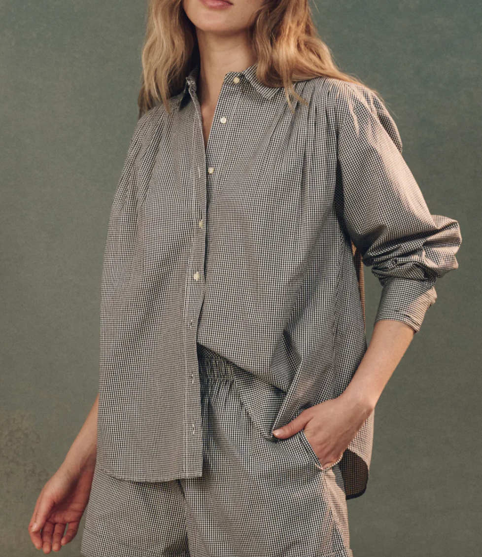 the society top black and white gingham