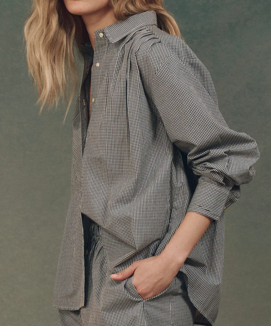 the society top black and white gingham