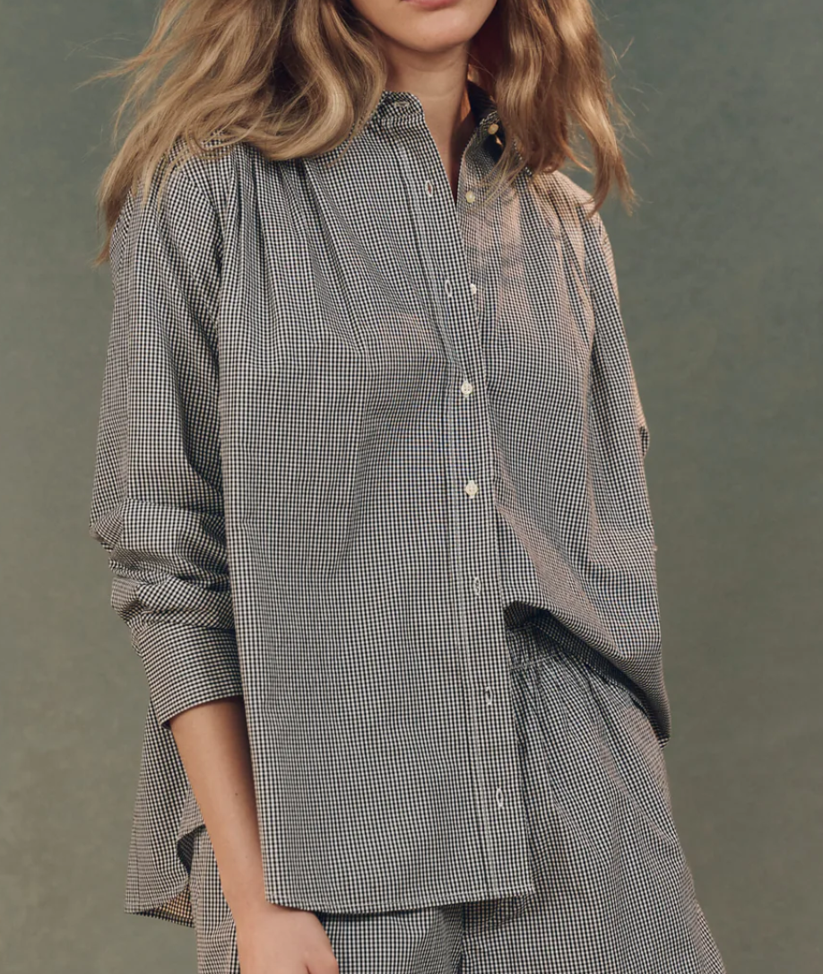 the society top black and white gingham