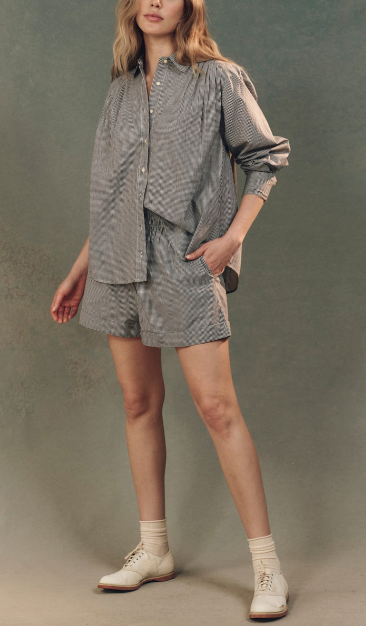 the society top black and white gingham