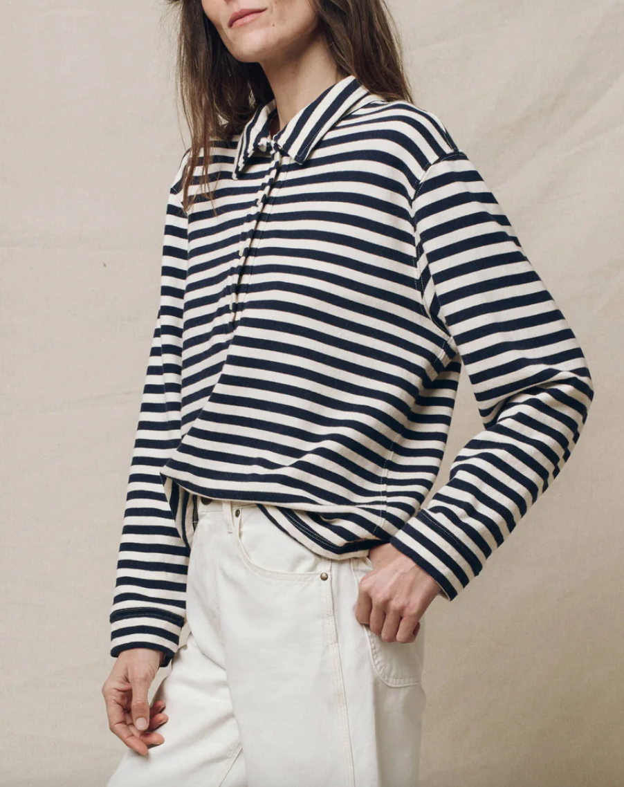 The rugby sweatshirt navy sailor stripe