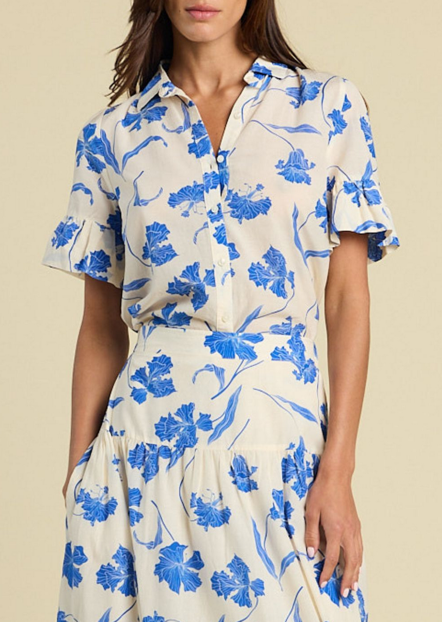 lena blouse blue iris