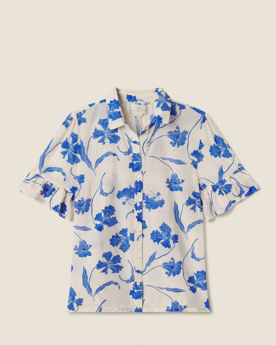 lena blouse blue iris