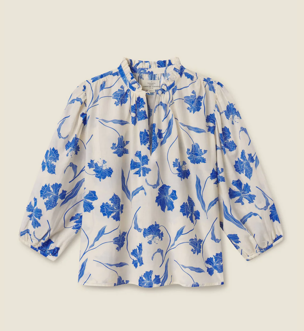 orly blouse blue iris