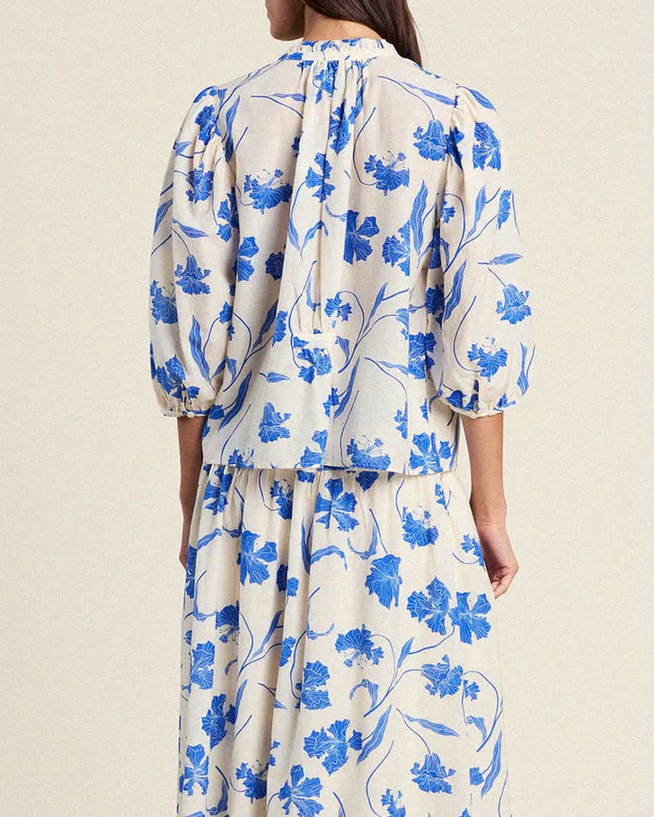 orly blouse blue iris