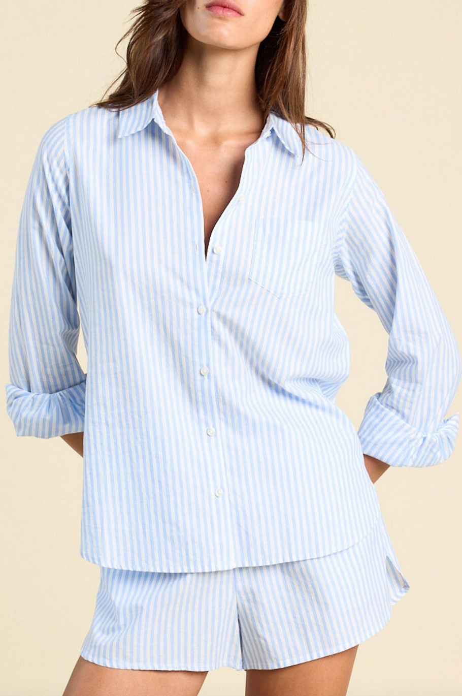 grace classic shirt blue coastal stripe