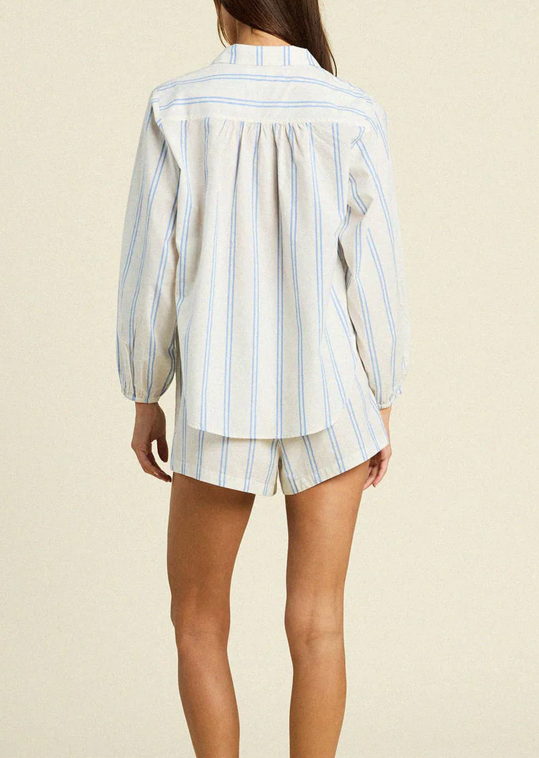 marisol blouse cerulean stripe