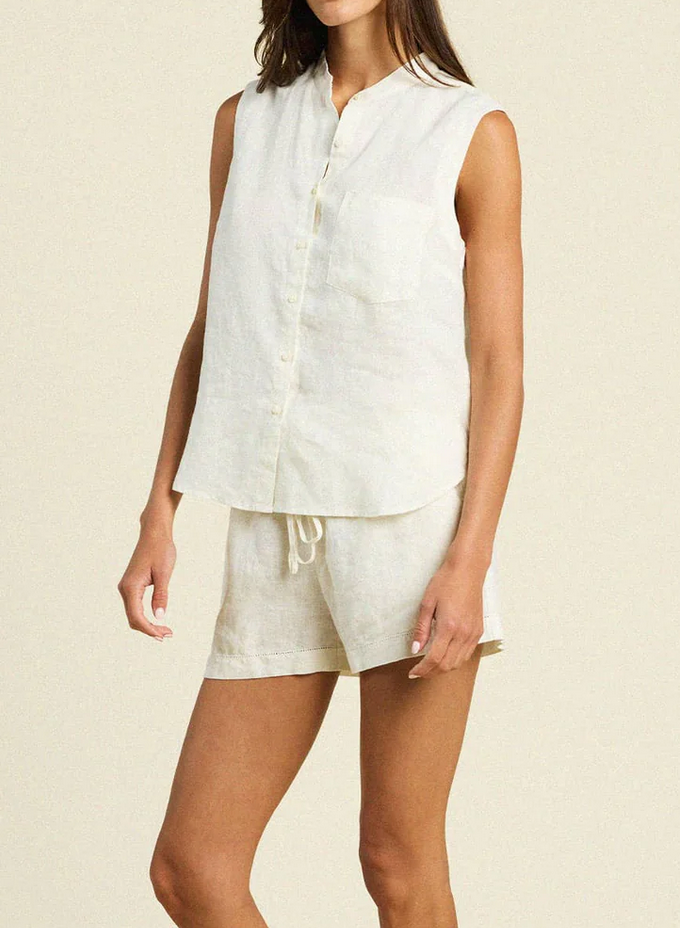 eres sleeveless shirt ivory linen
