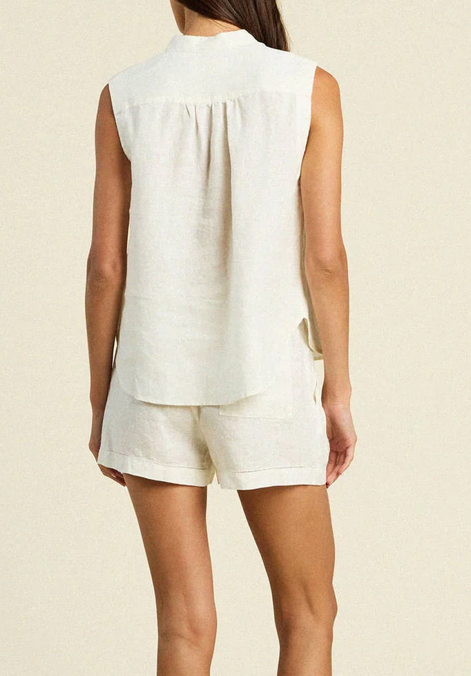 eres sleeveless shirt ivory linen