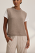 Paola cotton cashmere crew neck sweater vest mink