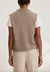 Paola cotton cashmere crew neck sweater vest mink