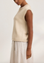 Paola cotton cashmere crew neck sweater vest oatmeal