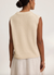 Paola cotton cashmere crew neck sweater vest oatmeal