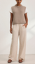 Kelly striped wide leg pant oatmeal