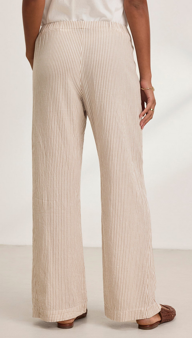 Kelly striped wide leg pant oatmeal
