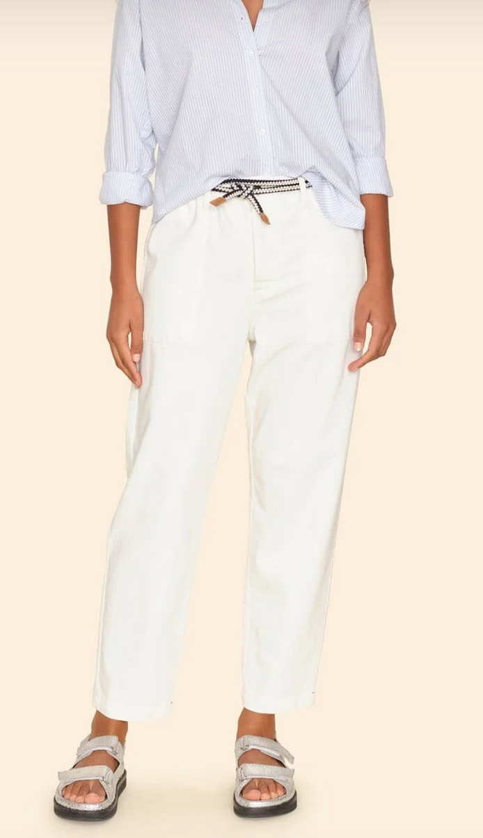 white mercer denim pant