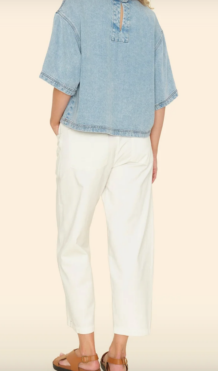 chalk white baxter twill pant