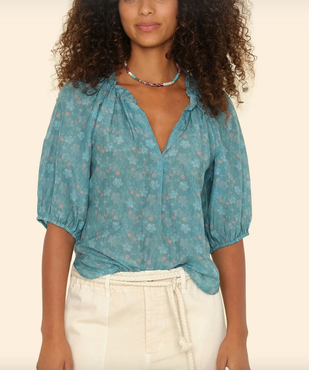 aqua teal jules top