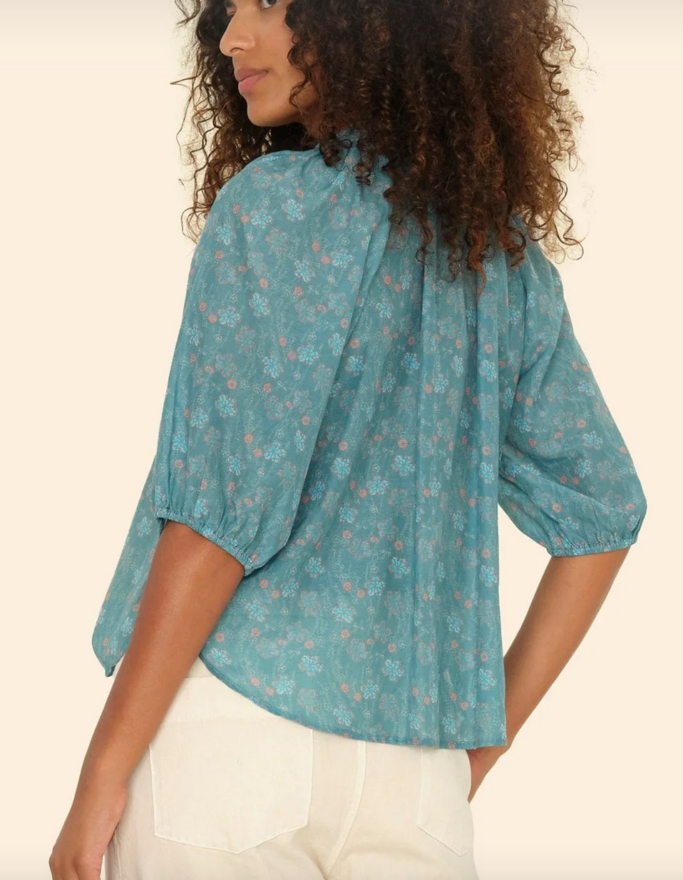 aqua teal jules top