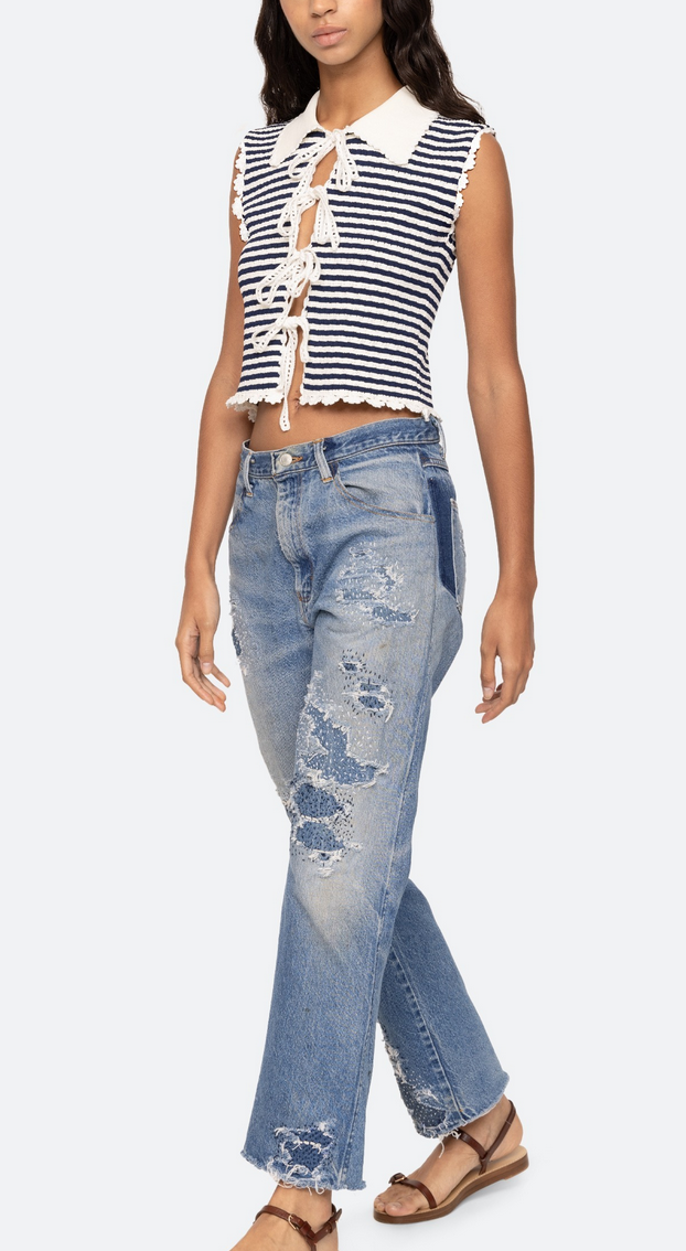 addy striped knit vest