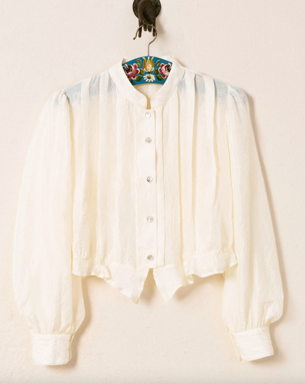 ryland pearl silk shirt white pearl