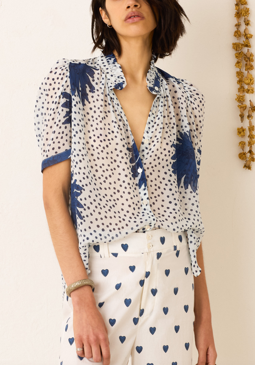 Winn indigo dahlia shirt