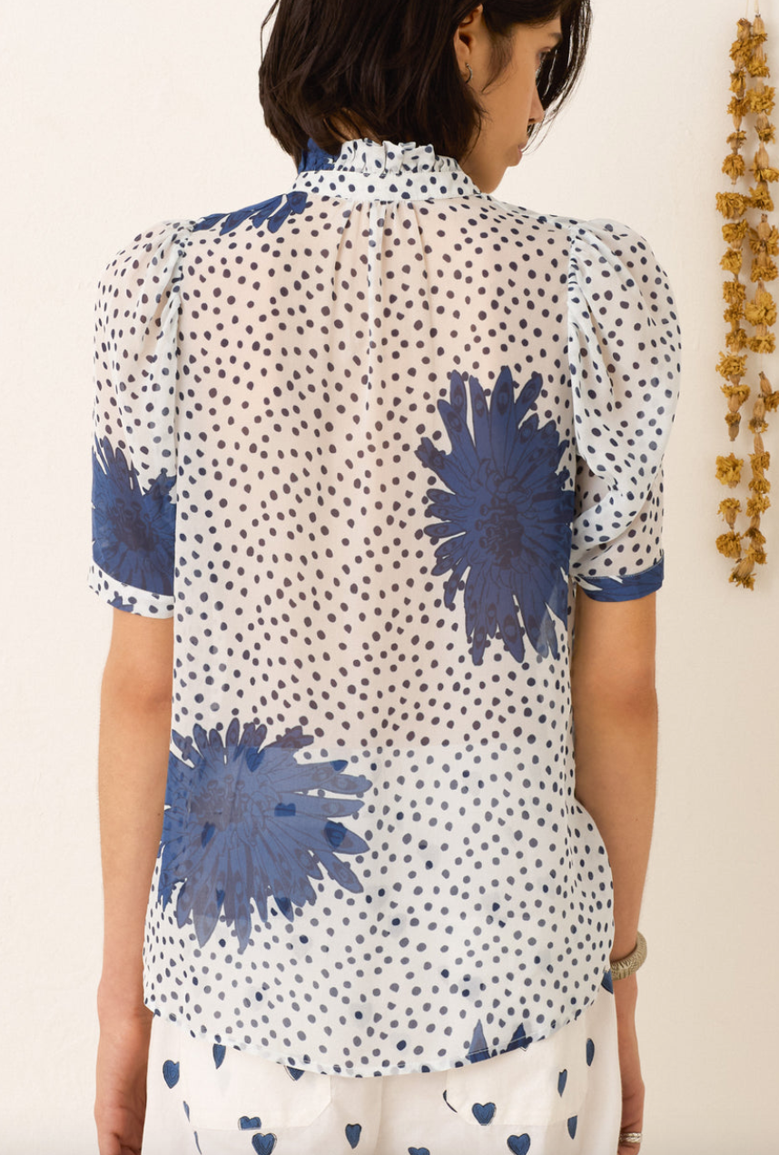 Winn indigo dahlia shirt