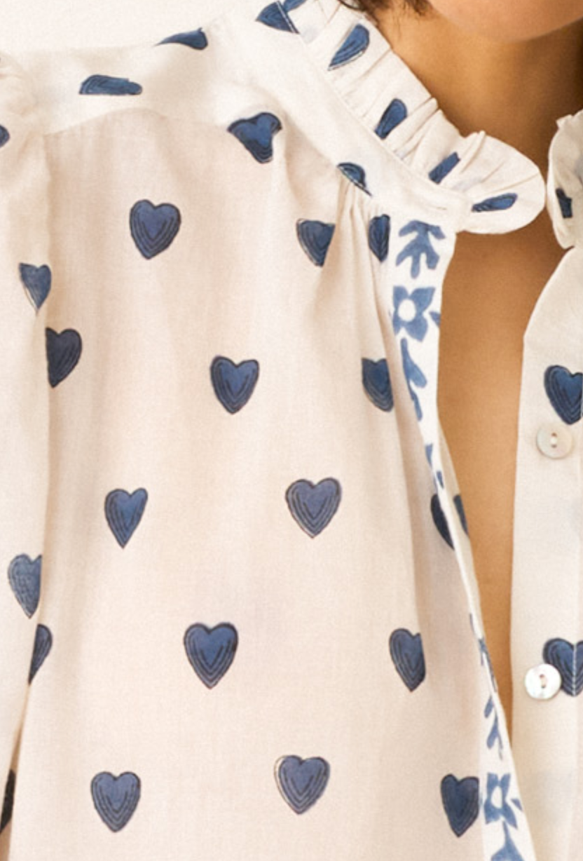 Winn indigo heart shirt