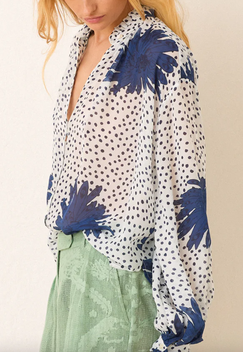 poet indigo dahlia blouse