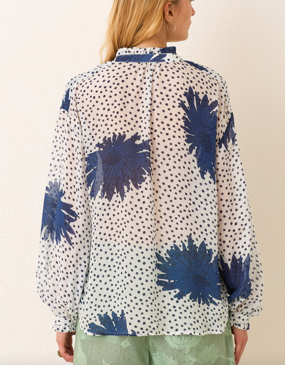 poet indigo dahlia blouse