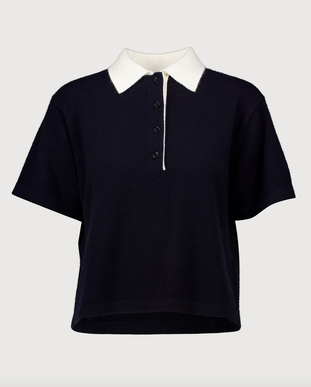 poloneck cashmere sweater deep night fleur de sel