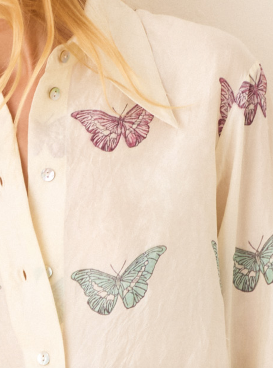 Dana butterfly garden shirt