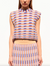Toucan multicolored orange zellige knit top