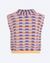 Toucan multicolored orange zellige knit top