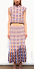 Toucan multicolored orange zellige knit top