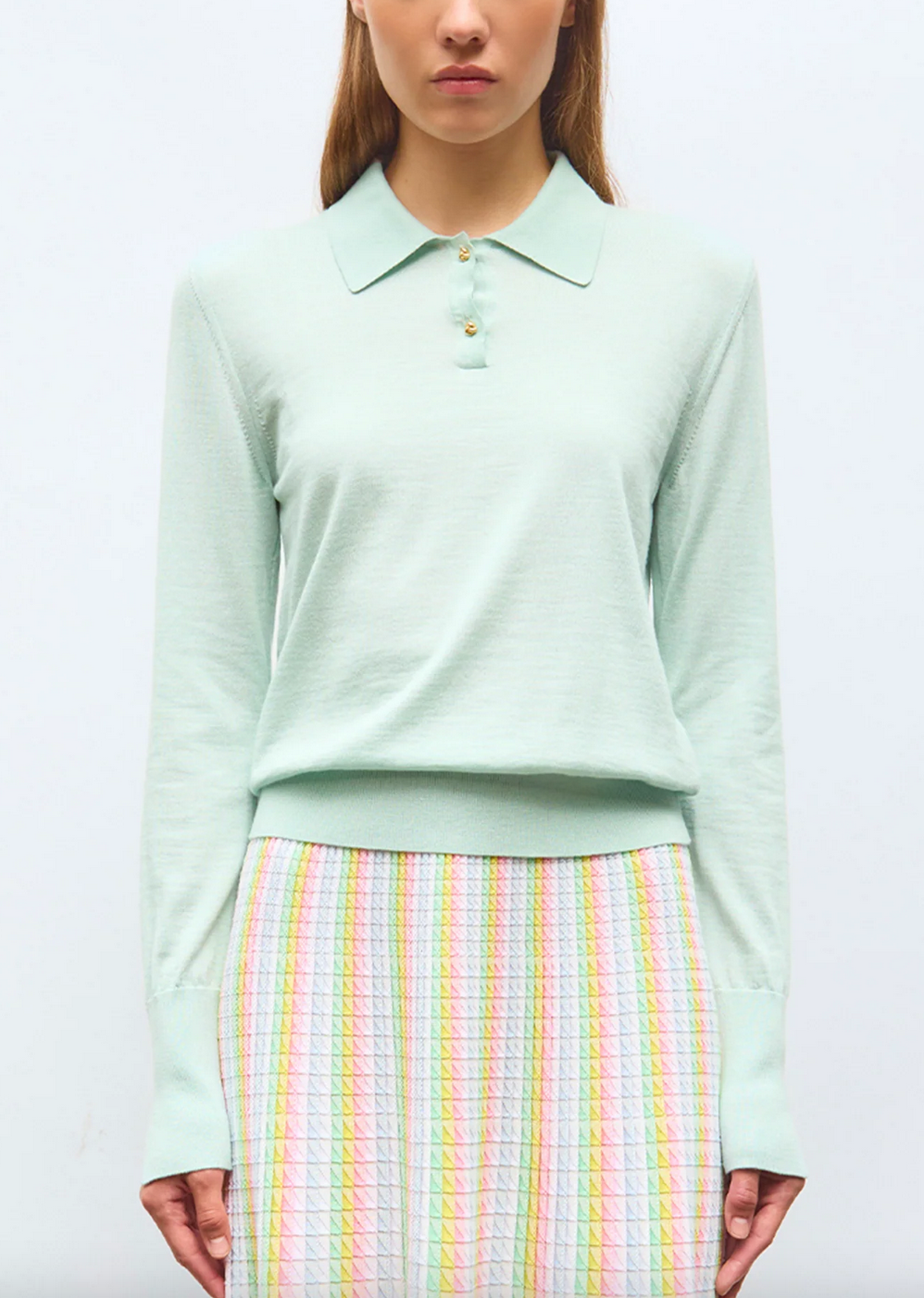 Chic fine polo shirt in silky jersey jade