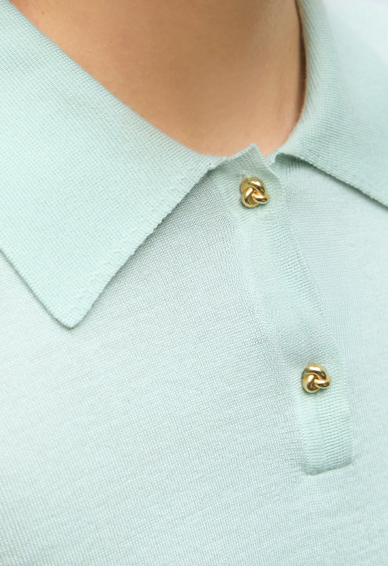 Chic fine polo shirt in silky jersey jade