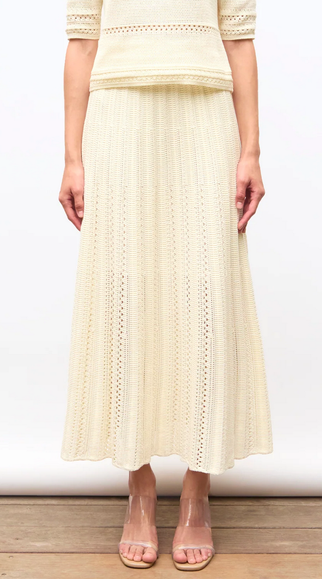 Monica skirt in guipure knit in natural