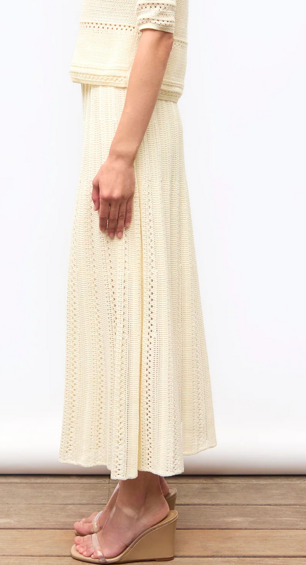 Monica skirt in guipure knit in natural