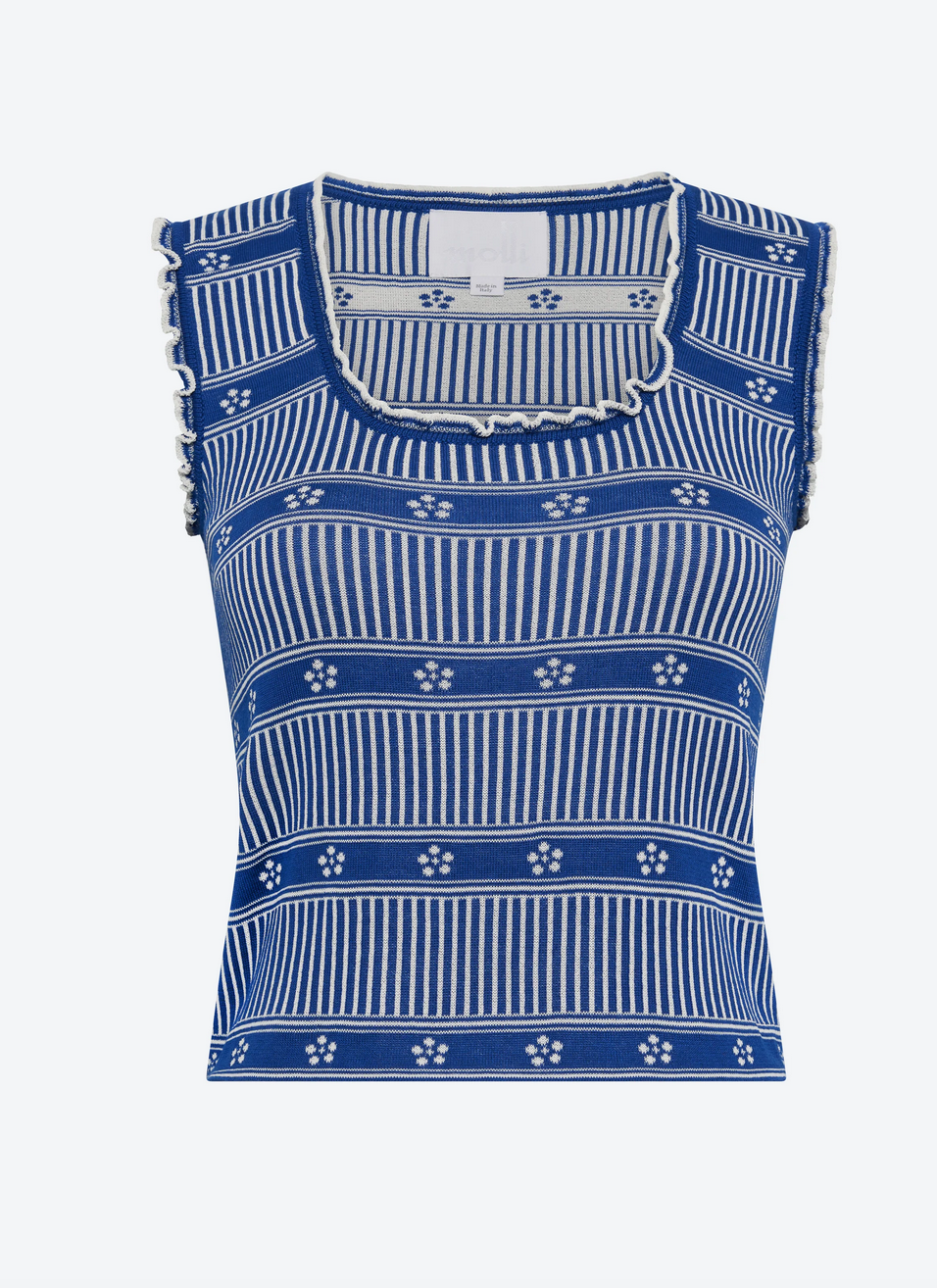 Chardon knit tank top with mini flowers